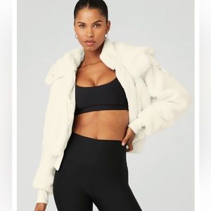 Alo Faux Fur Foxy Jacket in Ivory